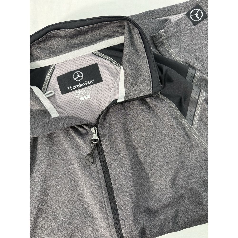 Mercedes Benz Full‎ Zip Light Track Jacket Mens SZ S Grey & Black Zip Pockets